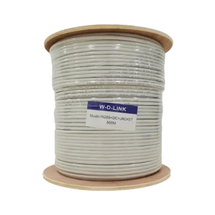 Câble coaxial RG59 avec alimentation et jacket 500m