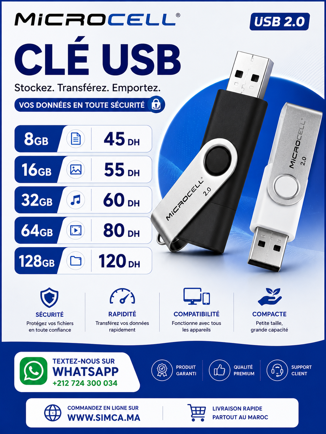 ChatGPT Image 15 mai 2026, 09_31_39 Clé USB MICROCELL 2.0 – Stockage Rapide et Fiable (8GB à 128GB) – Image 1