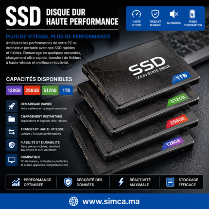 Disques SSD Haute Performance – De 128 Go à 1 To