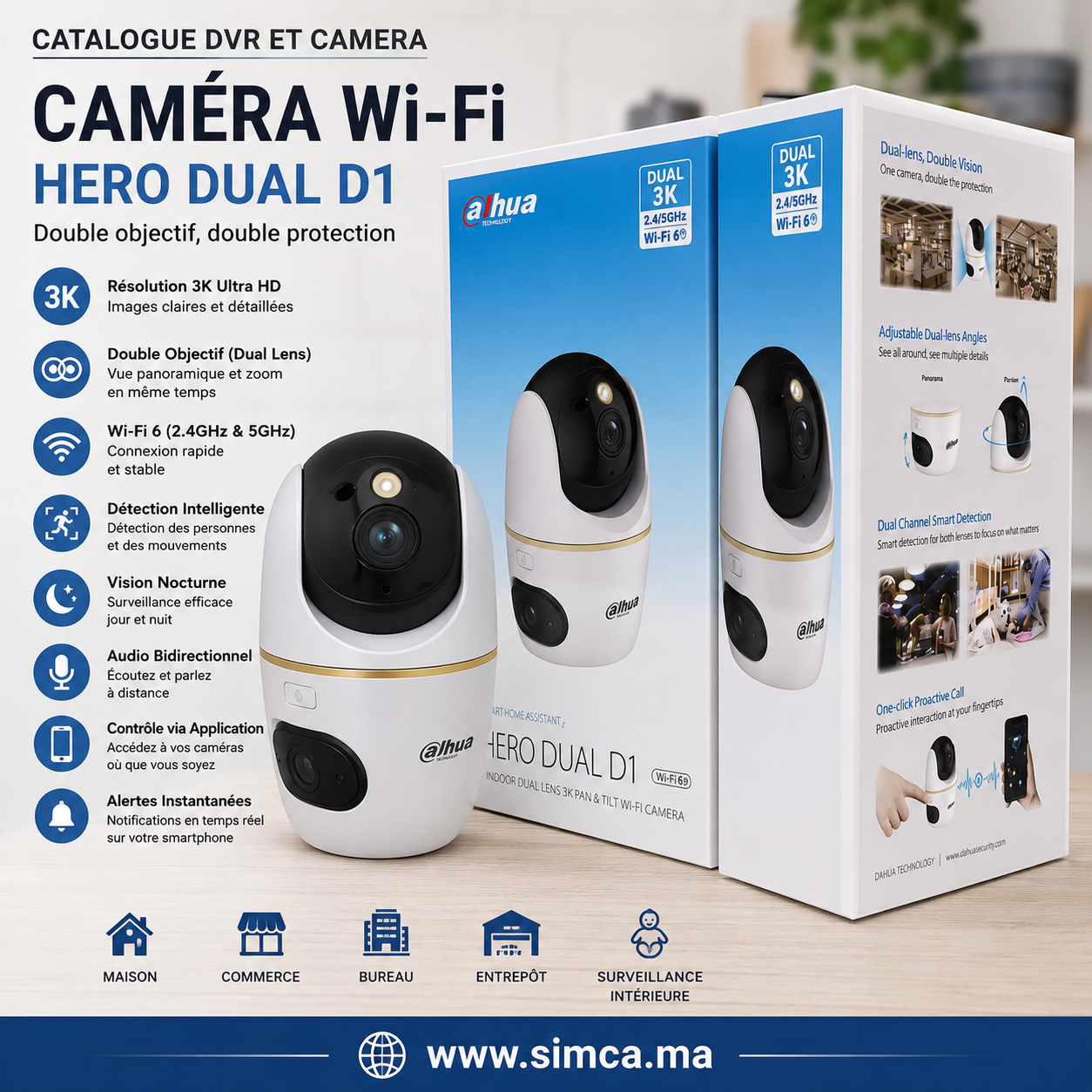 dacbb51f-9e74-4770-98c9-647363593064 Caméra Wi-Fi Dahua HERO DUAL D1 – Double Objectif 3K – Image 1